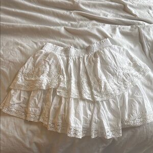 White Lace Tiered Skirt
